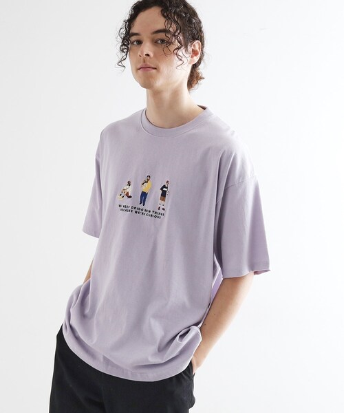 tk.TAKEO KIKUCHI(ティーケータケオキクチ)の「ピープル刺繍Tシャツ(Tシャツ/カットソー・メンズ・ブラック/ホワイト/パープル/ネイビー・02/03/04)」の4枚目の写真