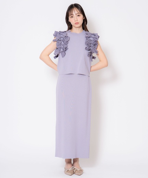 NOELA(ノエラ)の「リボンニットセットアップ(ワンピース・レディース・ブルー/ブラック/オフホワイト・M/S)」の12枚目の写真