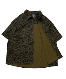 BIG MIKE ビックマイク レオパード柄 ルーズフィット 半袖ワークシャツ 総柄 セットアップ対応 ユニセックス //// 102525548