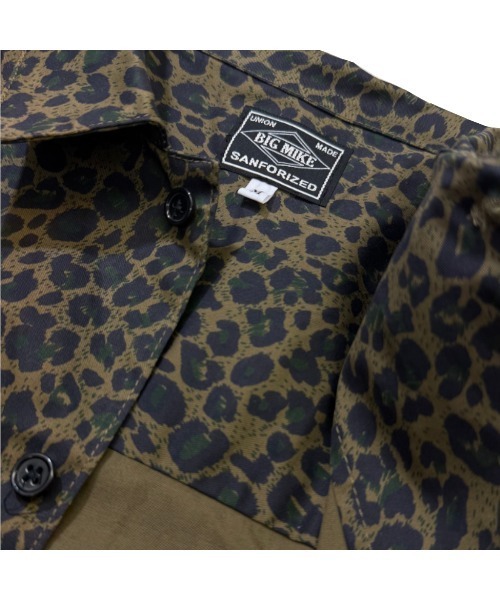 BIG MIKE（ビッグマイク）の「BIG MIKE ビックマイク レオパード柄 ルーズフィット 半袖ワークシャツ 総柄 セットアップ対応 ユニセックス //// 102525548（シャツ/ブラウス・メンズ・アイボリー/カーキ・MEDIUM/LARGE）」の13枚目の写真