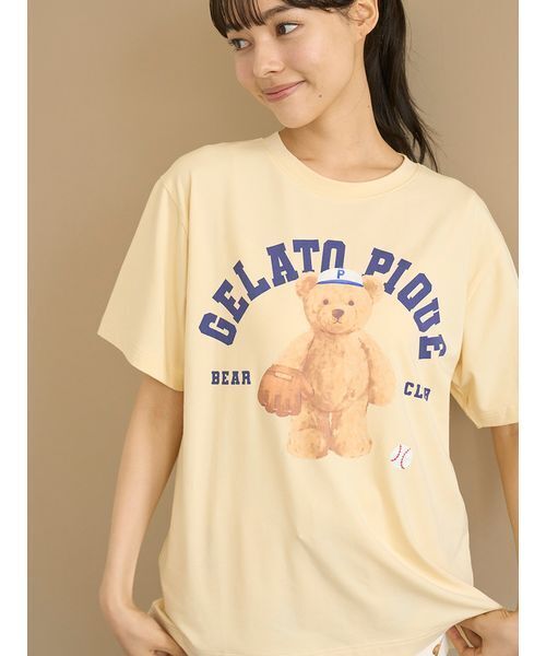 ジェラートピケ　ベアワンポイントTシャツ＆ベア柄ショートパンツ　くま ONLINE限定】スポーティーベアワンポイントTシャツ＆総柄