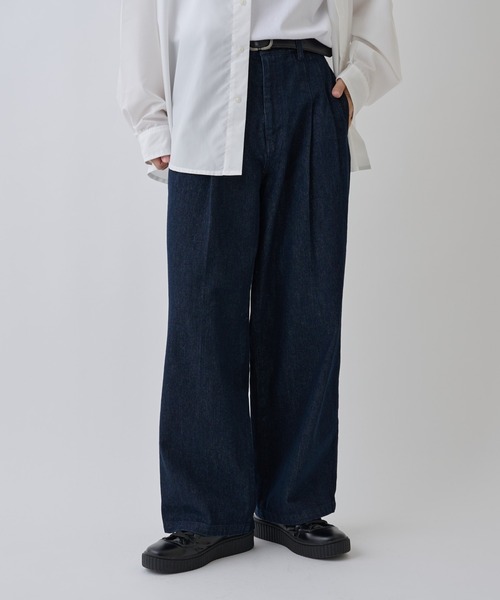 COLONY 2139（コロニートゥーワンスリーナイン）の「2タックストレートデニムスラックス（デニムパンツ・メンズ・ブラック/インディゴブルー・LARGE/MEDIUM）」の19枚目の写真