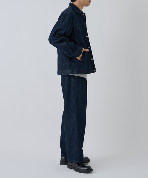 COLONY 2139（コロニートゥーワンスリーナイン）の「2タックストレートデニムスラックス（デニムパンツ・メンズ・ブラック/インディゴブルー・LARGE/MEDIUM）」の3枚目の写真