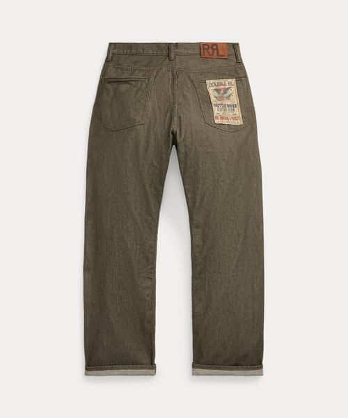 ヴィンテージ 5ポケット オリーブ セルビッジ ジーンズ（デニムパンツ