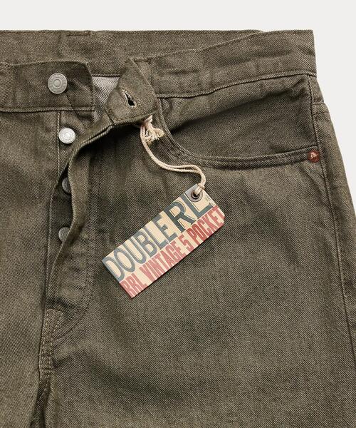 ヴィンテージ 5ポケット オリーブ セルビッジ ジーンズ（デニムパンツ