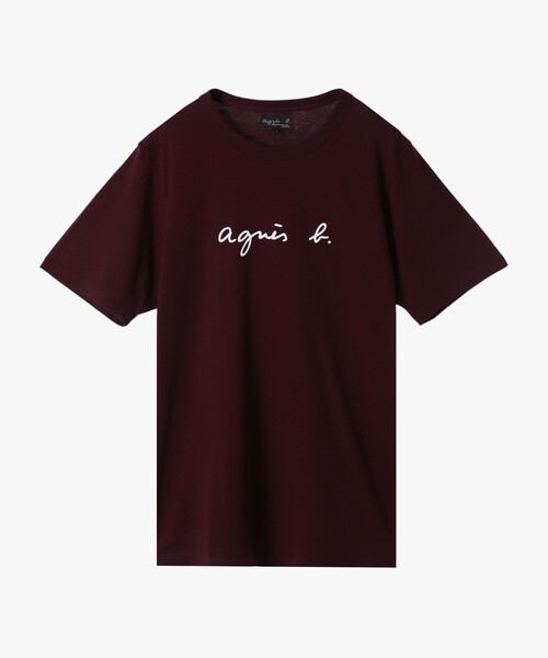 agnes b.(アニエスベー)の「メンズ ロゴ プリント 半袖 Tシャツ "Brando"(Tシャツ/カットソー・メンズ・ボルドー・2/3/1)」の1枚目の写真