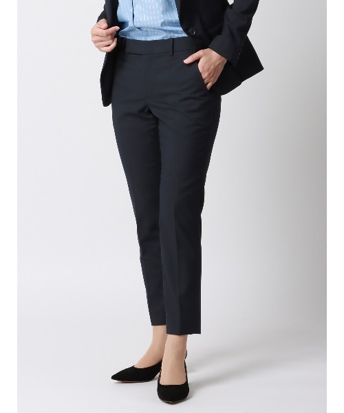 SUIT SQUARE（スーツスクエア）の「テーパードパンツ ウォッシャブル ギャバストレッチ 無地（スーツパンツ・レディース・グレー系/ネイビー系・38(9号)/40(11号)/42(13号)/44(15号)/34(5号)/36(7号)）」の2枚目の写真