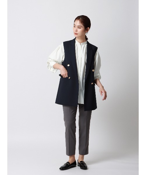 SUIT SQUARE（スーツスクエア）の「テーパードパンツ ウォッシャブル ギャバストレッチ 無地（スーツパンツ・レディース・グレー系/ネイビー系・38(9号)/40(11号)/42(13号)/44(15号)/34(5号)/36(7号)）」の9枚目の写真