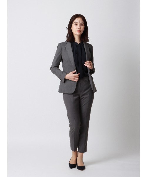 SUIT SQUARE（スーツスクエア）の「テーパードパンツ ウォッシャブル ギャバストレッチ 無地（スーツパンツ・レディース・グレー系/ネイビー系・38(9号)/40(11号)/42(13号)/44(15号)/34(5号)/36(7号)）」の10枚目の写真