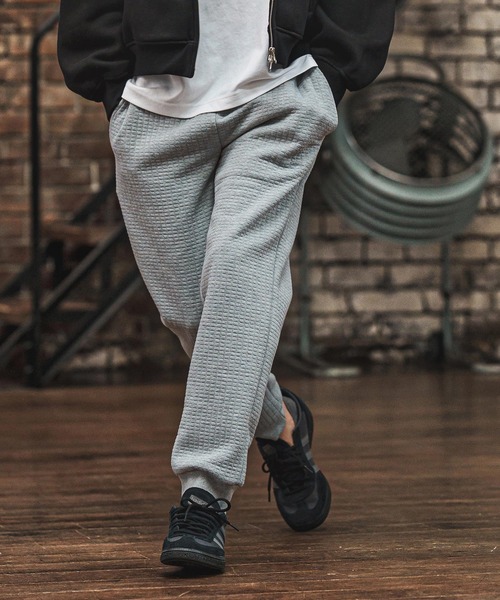 CAMBIO(カンビオ)の「mp14019- ビッグワッフルスウェットパンツ(BP-BEA0061)(スウェットパンツ・メンズ・ブラック/グレー/グリーン・S/M/L/XL)」の2枚目の写真