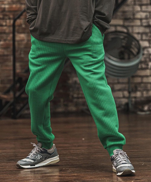 CAMBIO(カンビオ)の「mp14019- ビッグワッフルスウェットパンツ(BP-BEA0061)(スウェットパンツ・メンズ・ブラック/グレー/グリーン・S/M/L/XL)」の7枚目の写真