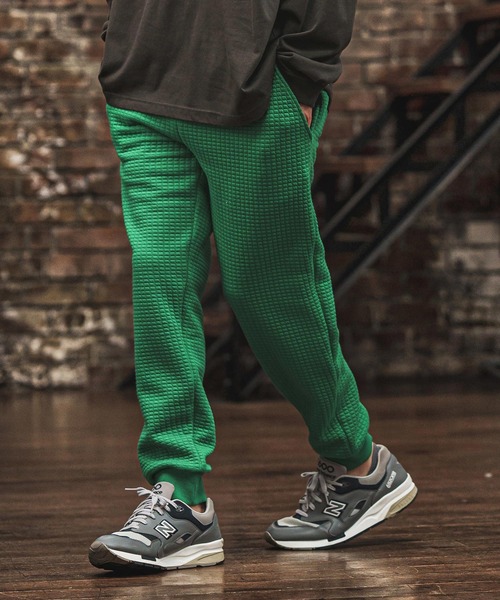 CAMBIO(カンビオ)の「mp14019- ビッグワッフルスウェットパンツ(BP-BEA0061)(スウェットパンツ・メンズ・ブラック/グレー/グリーン・S/M/L/XL)」の9枚目の写真