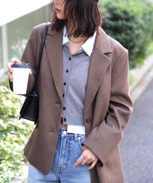 ◇〈セットアップ対応〉オーバーサイズシングルジャケット（テーラード