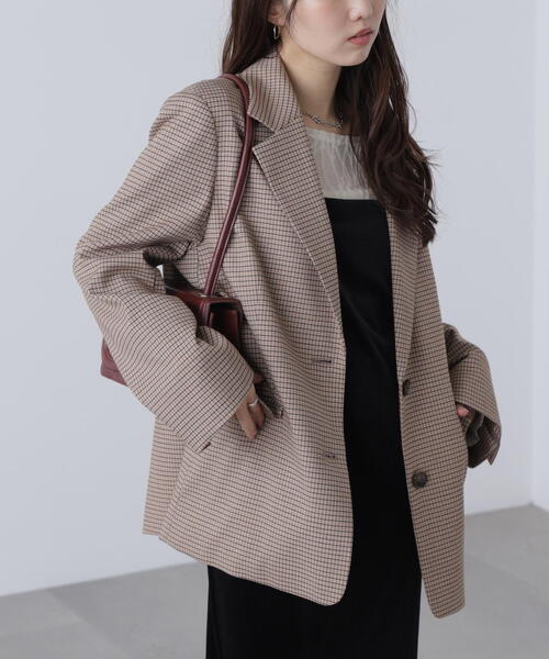 FREE'S MART（フリーズマート）の「◆〈セットアップ対応〉オーバーサイズシングルジャケット（テーラードジャケット・レディース・ベージュ/ブラウン・SMALL/MEDIUM）」の8枚目の写真