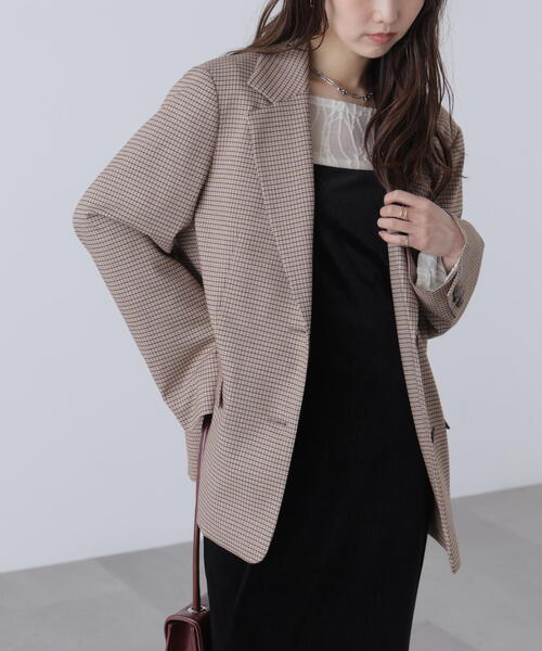 FREE'S MART（フリーズマート）の「◆〈セットアップ対応〉オーバーサイズシングルジャケット（テーラードジャケット・レディース・ベージュ/ブラウン・SMALL/MEDIUM）」の9枚目の写真