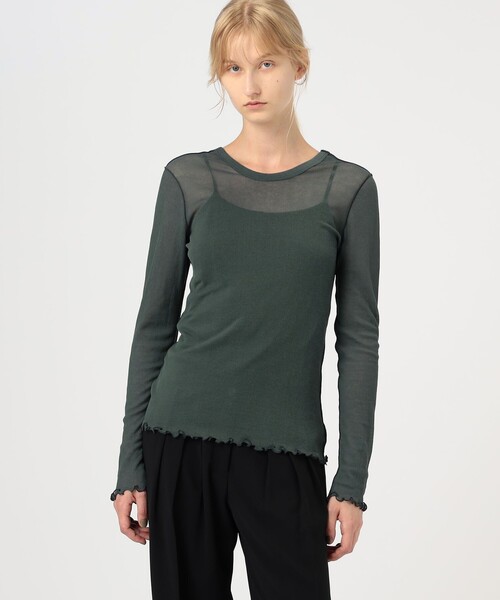 HAKUJI（ハクジ）の「□HAKUJI シアーリブ ロングスリーブ プル