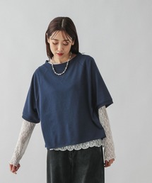 GLOBAL WORK | 乾きやすいラグラン6分袖/579375(Tシャツ/カットソー)