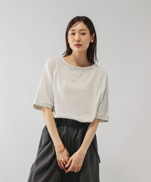 GLOBAL WORK（グローバルワーク）の「乾きやすいラグラン6分袖/579375（Tシャツ/カットソー・レディース・レッド/ナチュラル/ネイビー/スミクロ/ピンク/ライトグレー・MEDIUM/LARGE）」の3枚目の写真