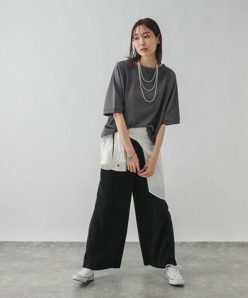 GLOBAL WORK（グローバルワーク）の「乾きやすいラグラン6分袖/579375（Tシャツ/カットソー・レディース・レッド/ナチュラル/ネイビー/スミクロ/ピンク/ライトグレー・MEDIUM/LARGE）」の7枚目の写真