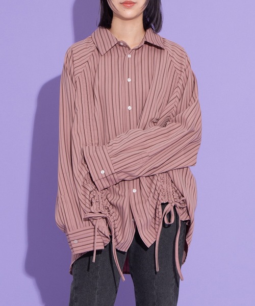 トップス Pum ドロストストライプシャツ（シャツ/ブラウス）｜PUNYUS