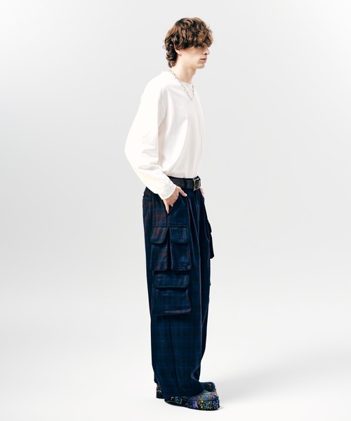 Asymmetry Cargo Tweed Pants / アシンメトリーカーゴツイードパンツ