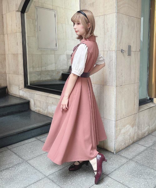 （はん♡）ベルト付き切り替えフレアーワンピース ベルト付フレアシャツワンピース(ワンピース) | a.v.v(アー