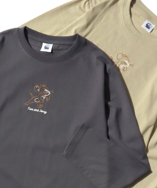 セール】2025AW Tom and Jerry/トムとジェリー フロント刺繍 ロンT