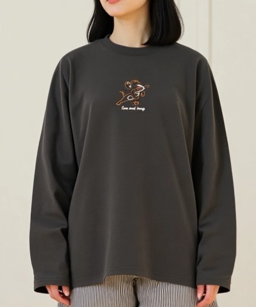 セール】2025AW Tom and Jerry/トムとジェリー フロント刺繍 ロンT