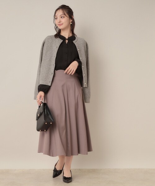 couture brooch（クチュールブローチ）の「【大人可愛い・きれいめ・通勤】ケーブルカーディガン（カーディガン/ボレロ・レディース・ブラック/ボルドー/グレー/グリーン系・36/40/42/38）」の21枚目の写真