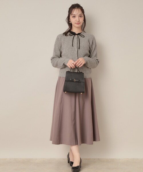 couture brooch（クチュールブローチ）の「【大人可愛い・きれいめ・通勤】ケーブルカーディガン（カーディガン/ボレロ・レディース・ブラック/ボルドー/グレー/グリーン系・36/40/42/38）」の22枚目の写真