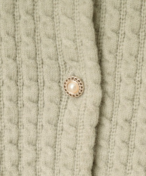couture brooch（クチュールブローチ）の「【大人可愛い・きれいめ・通勤】ケーブルカーディガン（カーディガン/ボレロ・レディース・ブラック/ボルドー/グレー/グリーン系・36/40/42/38）」の7枚目の写真