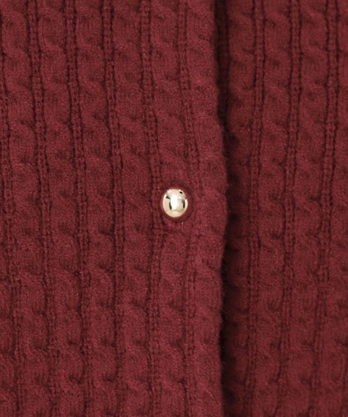 couture brooch（クチュールブローチ）の「【大人可愛い・きれいめ・通勤】ケーブルカーディガン（カーディガン/ボレロ・レディース・ブラック/ボルドー/グレー/グリーン系・36/40/42/38）」の12枚目の写真