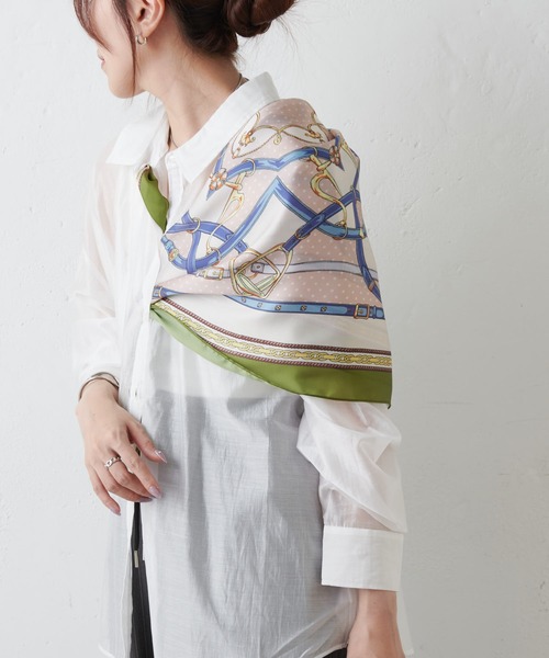 COLONY 2139(コロニートゥーワンスリーナイン)の「スカーフベルト柄 70×70(バンダナ/スカーフ・レディース・オレンジ/オリーブ・FREE)」の15枚目の写真