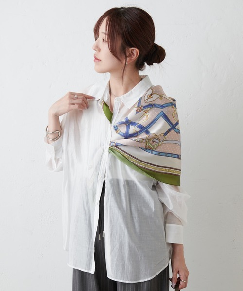 COLONY 2139(コロニートゥーワンスリーナイン)の「スカーフベルト柄 70×70(バンダナ/スカーフ・レディース・オレンジ/オリーブ・FREE)」の16枚目の写真