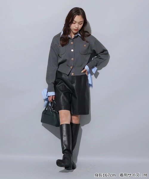 シャツドッキング襟付きカーデ（ニット/セーター）｜Arpege