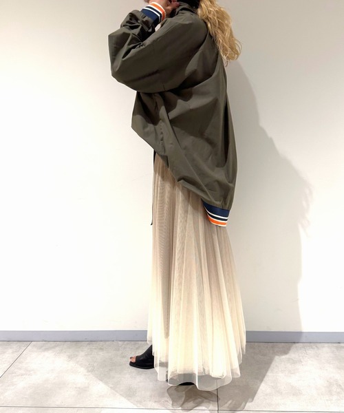 Q(キュー)の「リブドッキングシャツ(シャツ/ブラウス・レディース・チャコールグレー/カーキ・MEDIUM)」の11枚目の写真