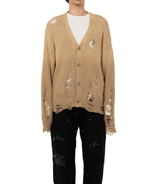 KAMIYA カーディガン M KAMIYA カーディガン メンズ レディース Kasuri Mohair Cardigan