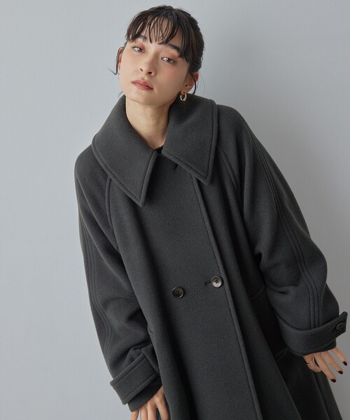 ELLIE ビックカラーコート EMMEL REFINES＞EM ビッグカラー テント コート（ステンカラーコート