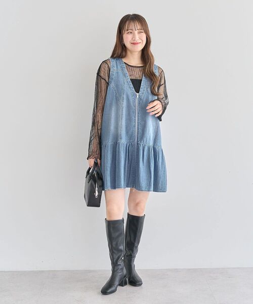 Sugar spoon（シュガースプーン）の「・SUGAR SPOON W-ZIPデニムミニワンピ（ワンピース・レディース・インディゴブルー/ブラック・FREE）」の17枚目の写真