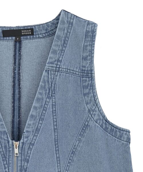 Sugar spoon（シュガースプーン）の「・SUGAR SPOON W-ZIPデニムミニワンピ（ワンピース・レディース・インディゴブルー/ブラック・FREE）」の6枚目の写真