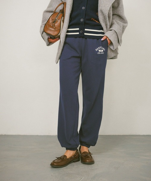 BAYFLOW（ベイフロー）の「スウェットJOGパンツ（スウェットパンツ・レディース・アイボリー/オフホワイト/グレー/ネイビー・FREE）」の4枚目の写真