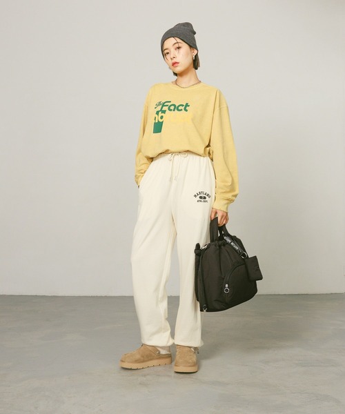 BAYFLOW（ベイフロー）の「スウェットJOGパンツ（スウェットパンツ・レディース・アイボリー/オフホワイト/グレー/ネイビー・FREE）」の5枚目の写真