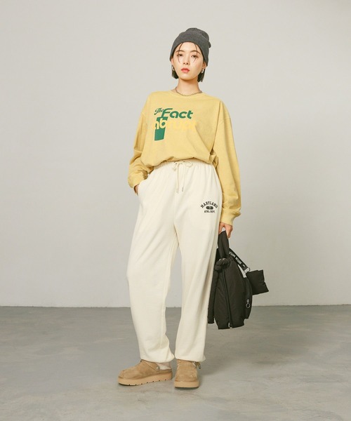 BAYFLOW（ベイフロー）の「スウェットJOGパンツ（スウェットパンツ・レディース・アイボリー/オフホワイト/グレー/ネイビー・FREE）」の6枚目の写真