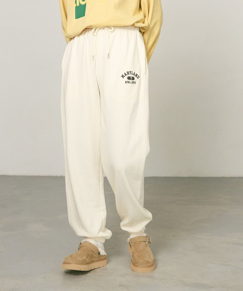 BAYFLOW（ベイフロー）の「スウェットJOGパンツ（スウェットパンツ・レディース・アイボリー/オフホワイト/グレー/ネイビー・FREE）」の7枚目の写真