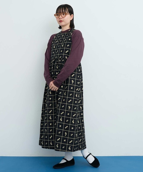 I am I in fact...（アイアムアイインファクト）の「●BLOCK TILE CHECK ワンピース（ワンピース・レディース・ブラック/ベージュ・FREE）」の21枚目の写真