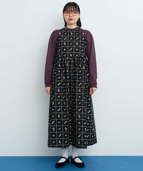 I am I in fact...（アイアムアイインファクト）の「●BLOCK TILE CHECK ワンピース（ワンピース・レディース・ブラック/ベージュ・FREE）」の9枚目の写真