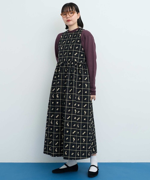 I am I in fact...（アイアムアイインファクト）の「●BLOCK TILE CHECK ワンピース（ワンピース・レディース・ブラック/ベージュ・FREE）」の10枚目の写真