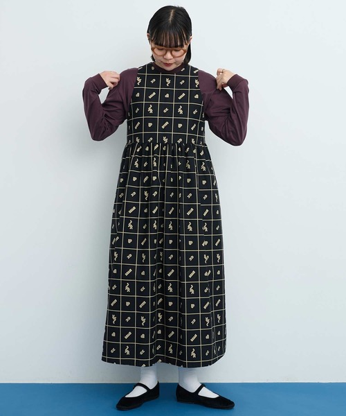 I am I in fact...（アイアムアイインファクト）の「●BLOCK TILE CHECK ワンピース（ワンピース・レディース・ブラック/ベージュ・FREE）」の15枚目の写真