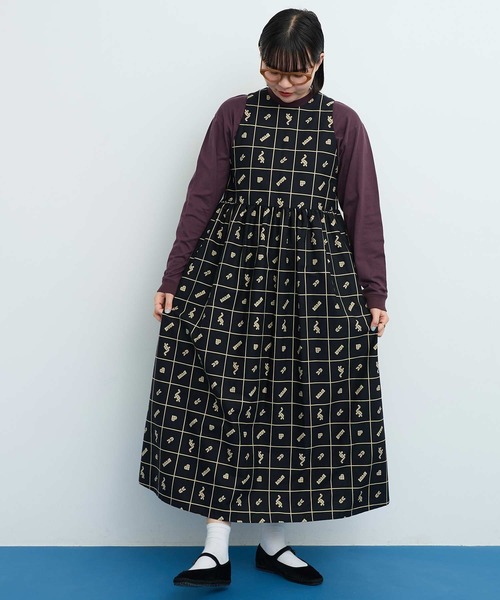 I am I in fact...（アイアムアイインファクト）の「●BLOCK TILE CHECK ワンピース（ワンピース・レディース・ブラック/ベージュ・FREE）」の11枚目の写真