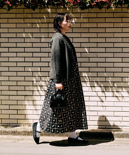 I am I in fact...（アイアムアイインファクト）の「●BLOCK TILE CHECK ワンピース（ワンピース・レディース・ブラック/ベージュ・FREE）」の6枚目の写真